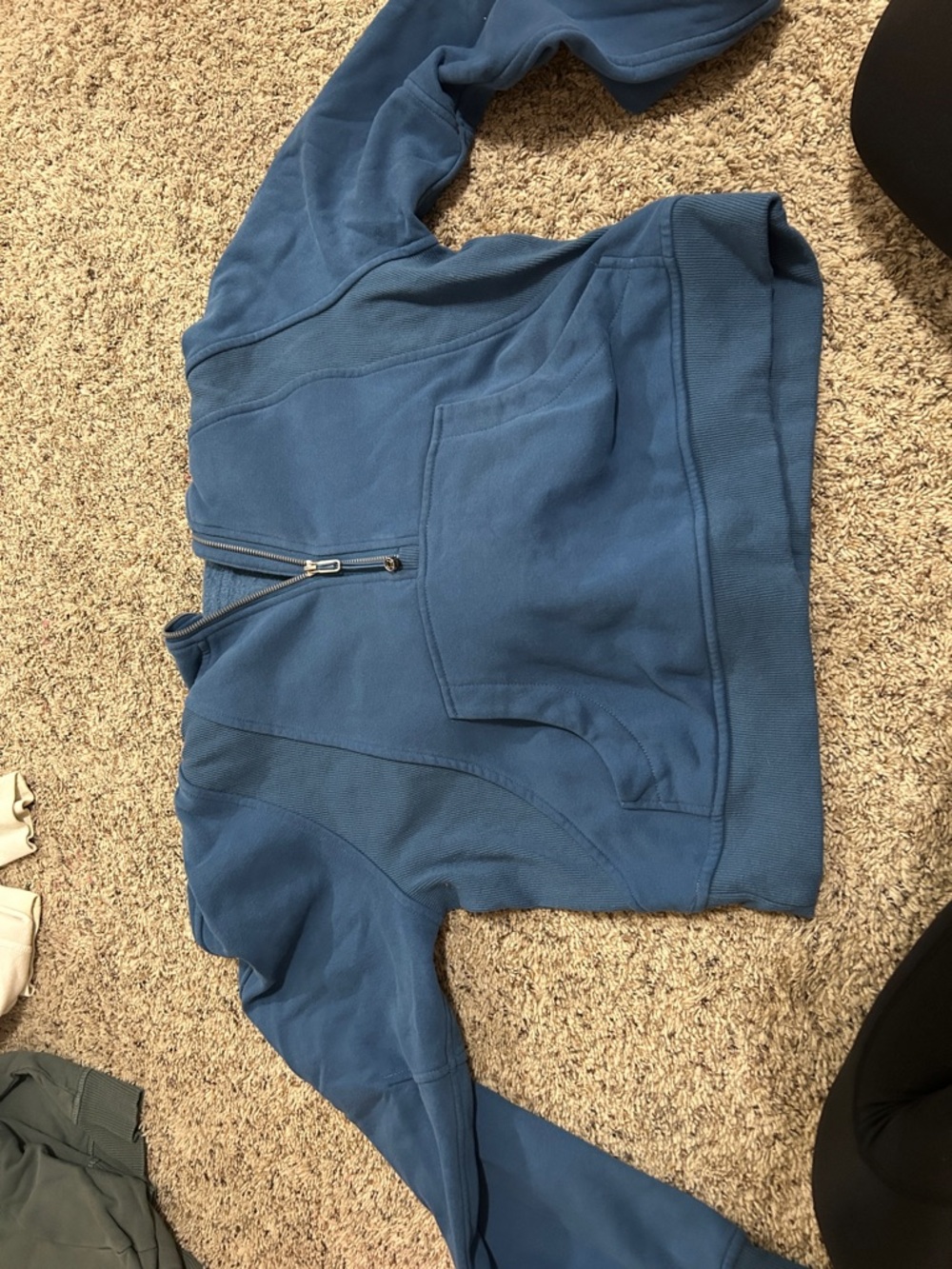 Women's Blue Half-Zip Pullover Hoodie